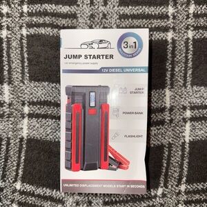 3-in-1 Jump Starter Power Bank - Red and Black